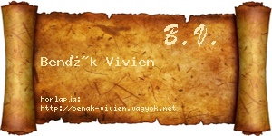 Benák Vivien névjegykártya